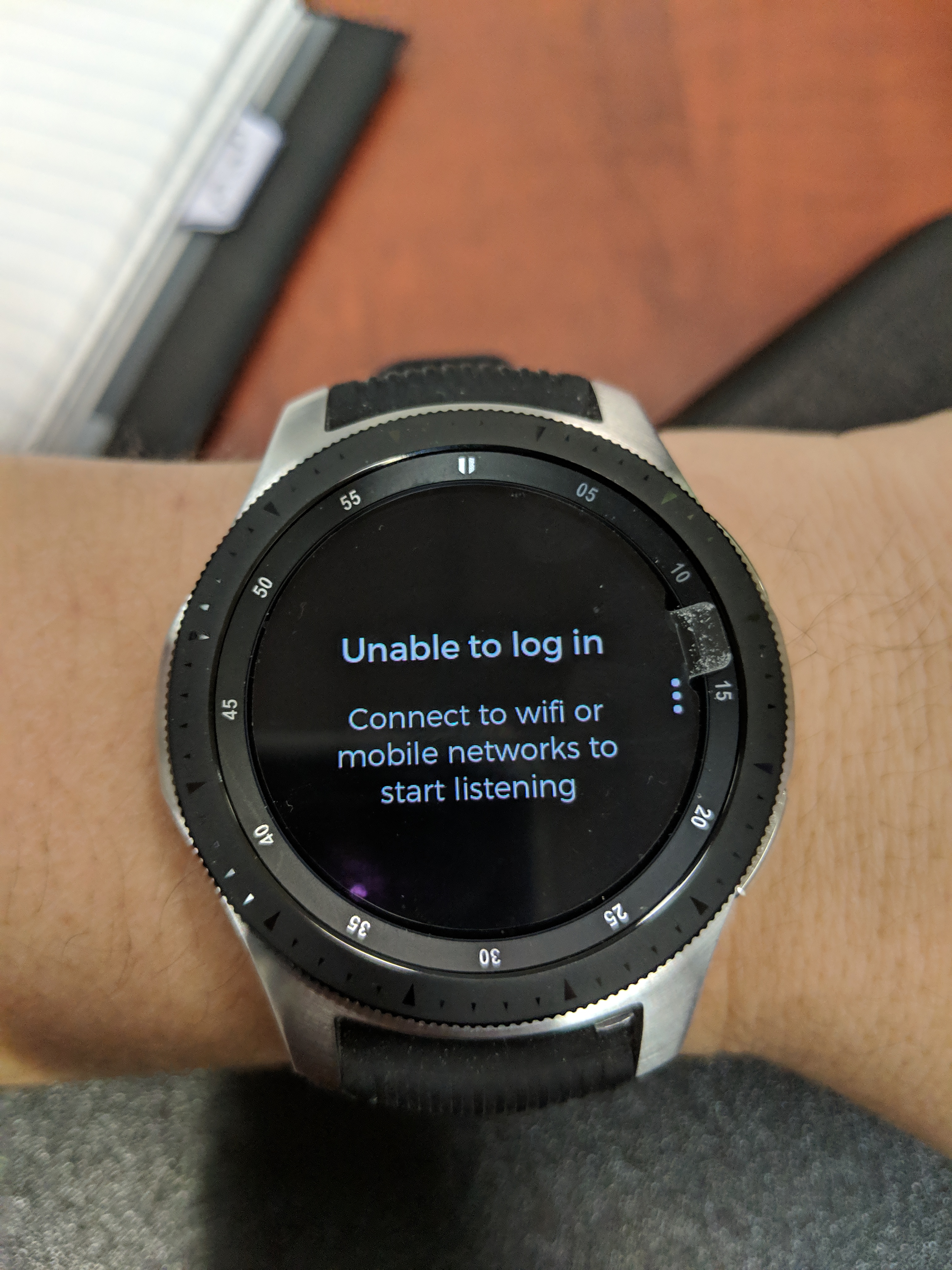 Unable to log into spotify app gear s3 user